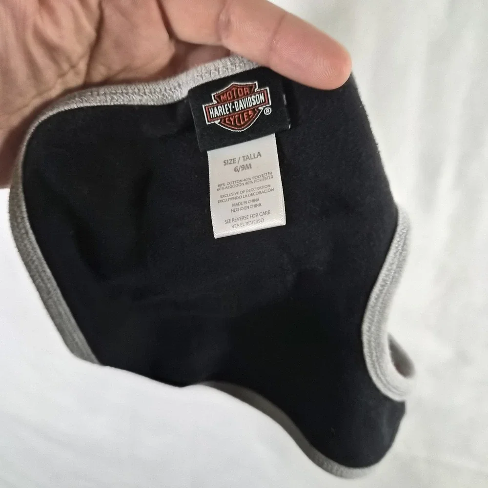 Harley-Davidson Strong & Tough Baby Bib Black Orange Motorcycle Infant 6/9M